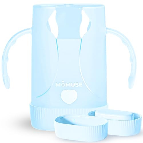 MOMUSE Dual-Lid Squeeze Pouch Holder for Food Pouches & Drink Boxes, Baby Pouch Holder with Larger Capacity, Versatile Design for Self-Feeding, Anti-Squeeze Pouch Holder No Spill No Mess, Lightweight | Amazon (US)