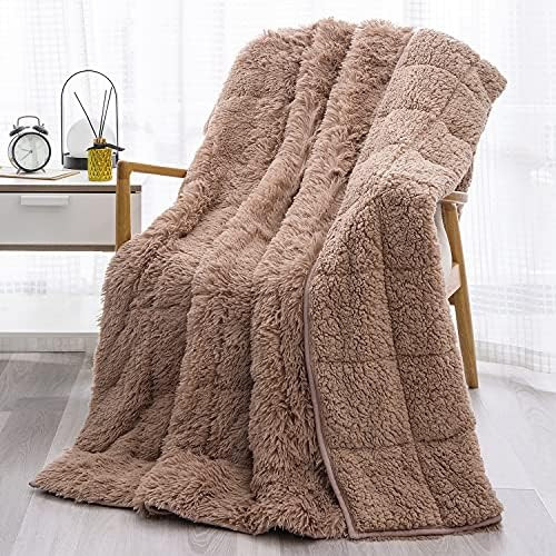 Amazon.com: Wemore Shaggy Long Fur Faux Fur Weighted Blanket,Cozy and Fluffy Plush Sherpa Long Ha... | Amazon (US)