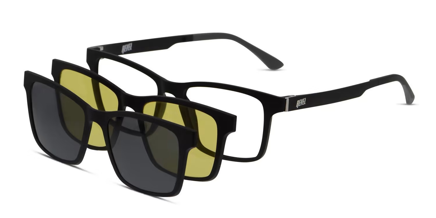 Revel Resolve Black w/Clip-On Prescription Eyeglasses | GlassesUSA