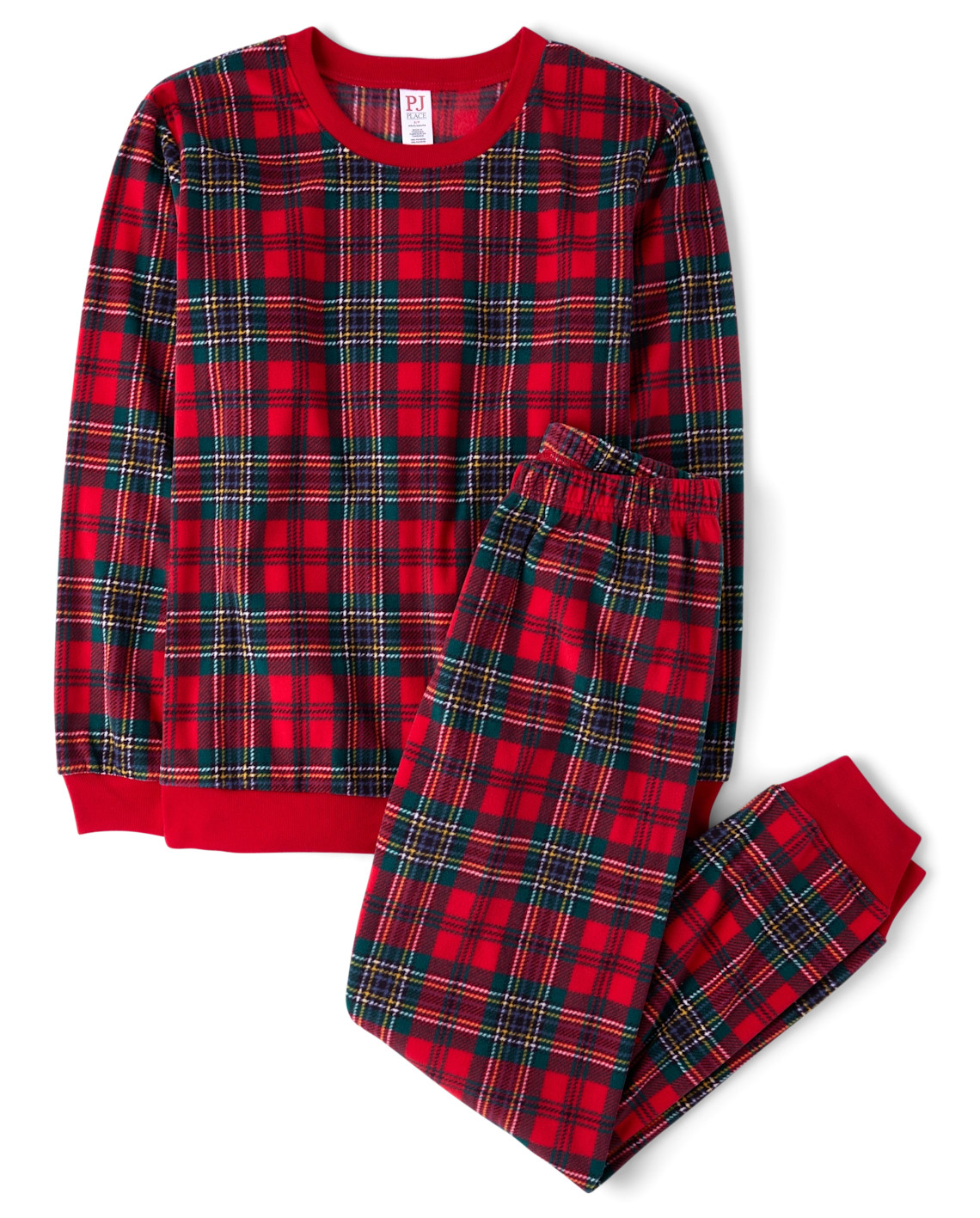 Adult Matching Family Tartan Plaid Microfleece Pajamas - red | The Children's Place
