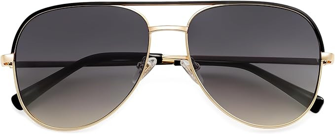 SOJOS Classic Aviator Sunglasses for Women Men Trendy Oversized Metal Frame UV400 Lenses SJ1220 | Amazon (US)