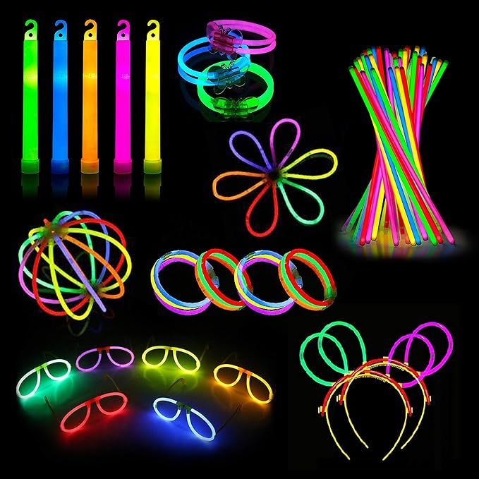 Glow Sticks Party Pack - 240 PCS That Includes, 100 Pcs 8 Inch Glow sticks,10 Pcs Ultra-Bright 6 ... | Amazon (US)