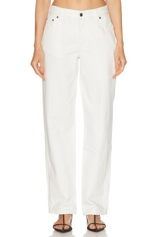 Matteau Relaxed Wide Leg Jeans in Chalk - White. Size 4 (also in 1, 2, 3). | FWRD 