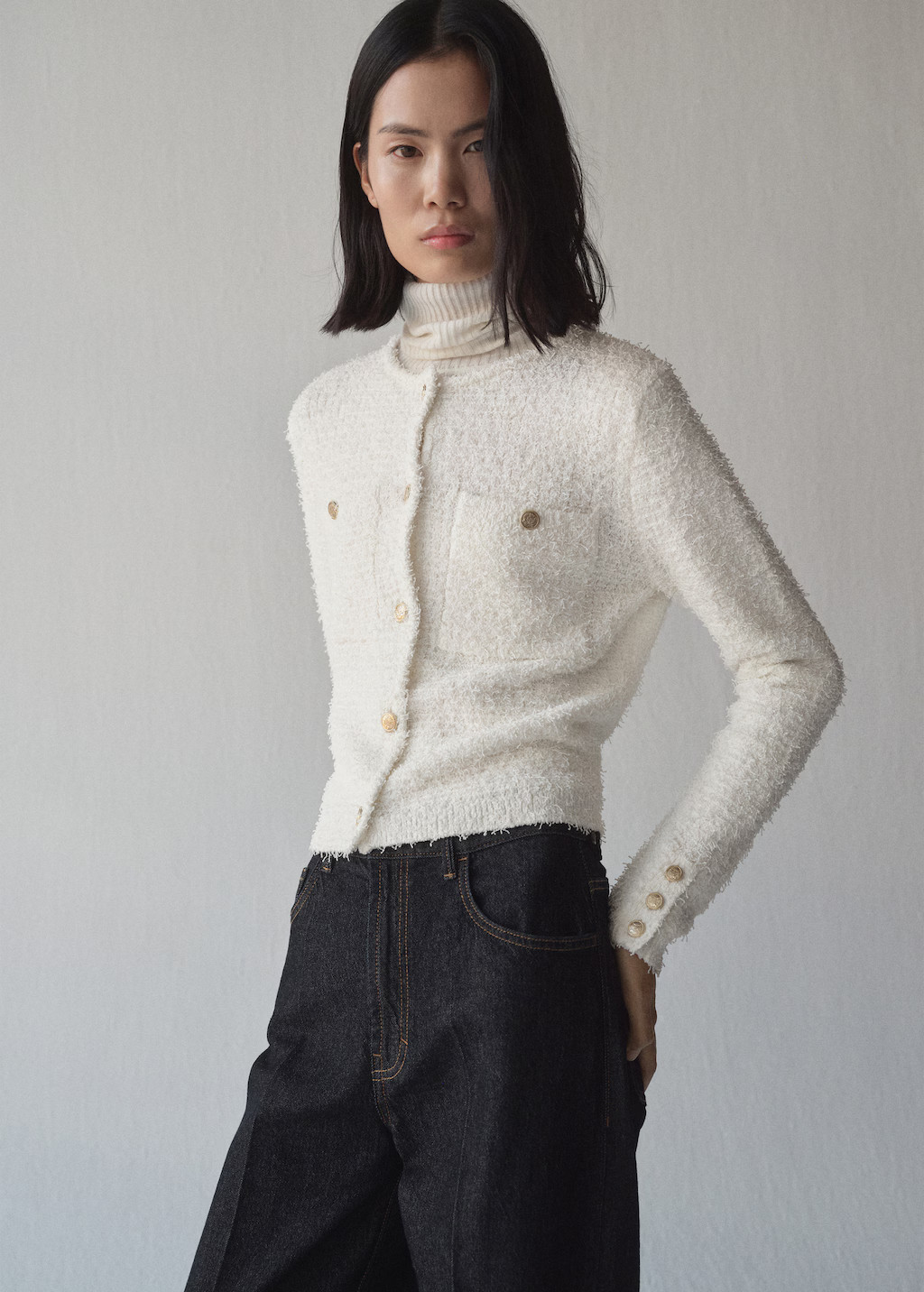 Tweedjacke mit Schmuckknöpfen - Damen | MANGO Österreich | Mango EU