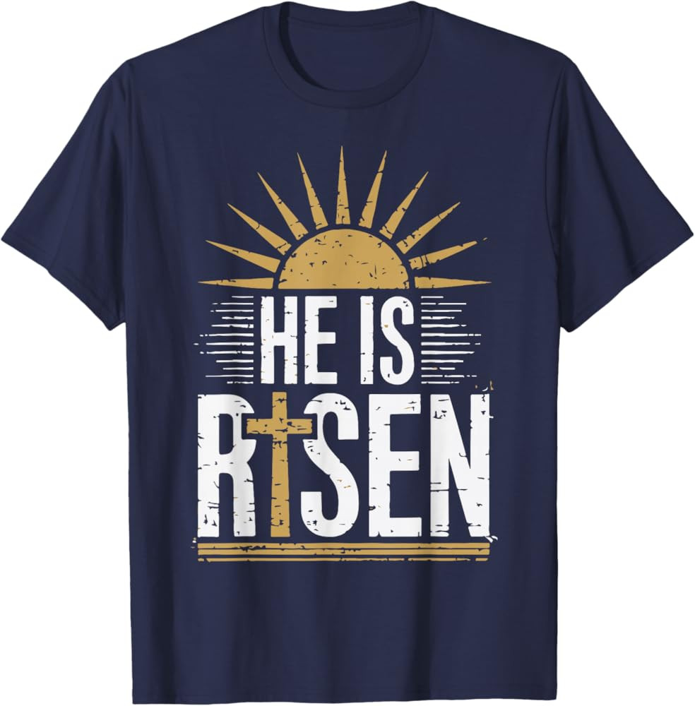 Jesus He Is Risen Christian Easter Men Women Toddler Easter T-Shirt | Amazon (US)