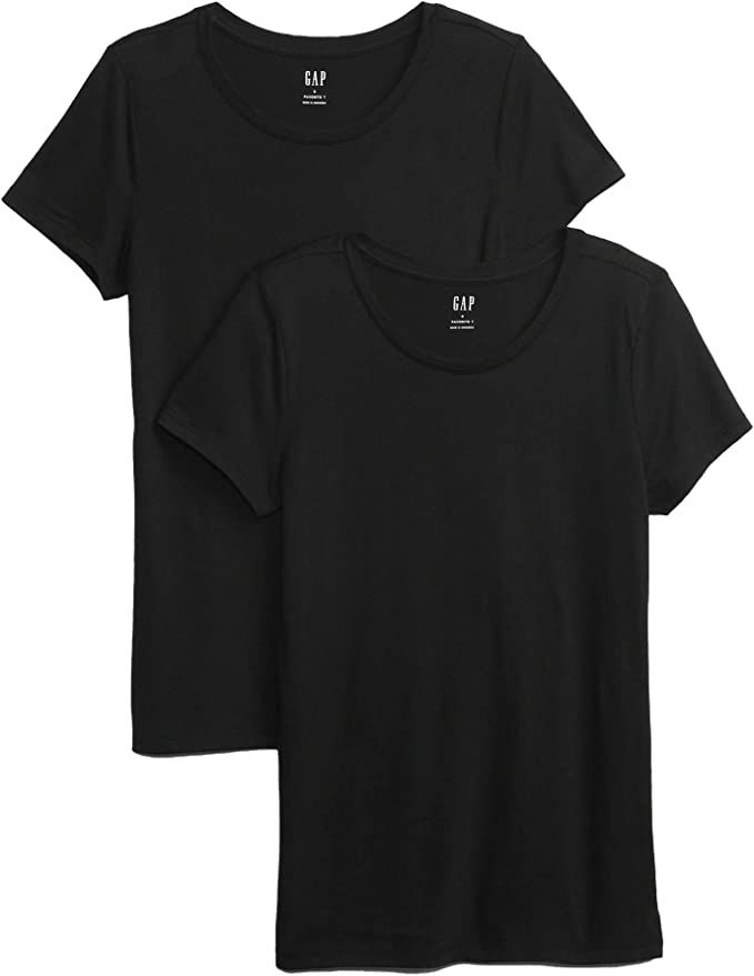GAP Women's 2-Pack Crewneck Favorite Tee T-Shirt | Amazon (US)