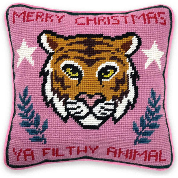 Filthy Animal Needlepoint Pillow | Maisonette