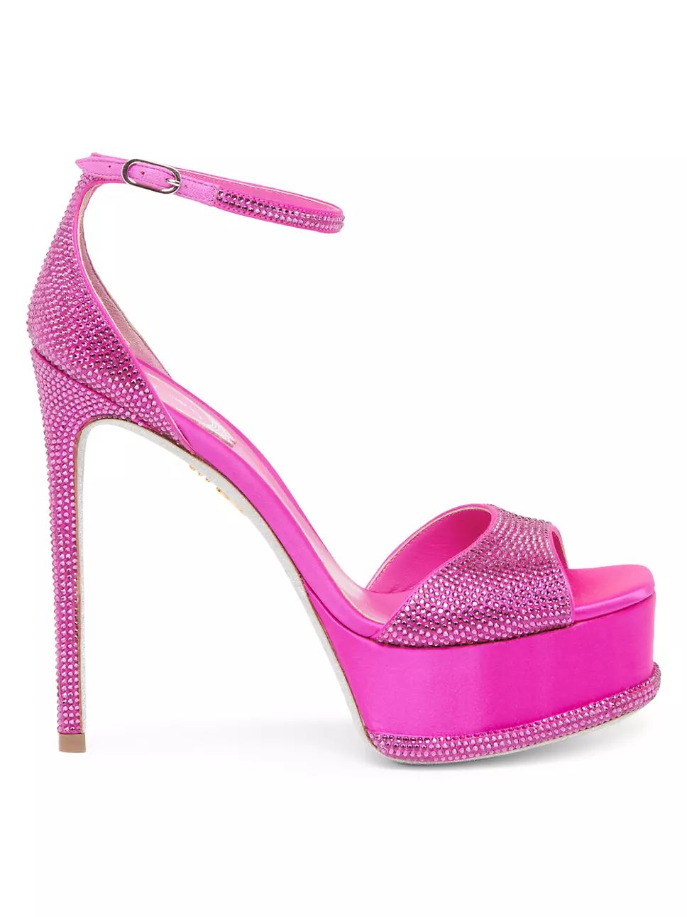 Satin Bead-Embellished Platform Sandals | Saks Fifth Avenue