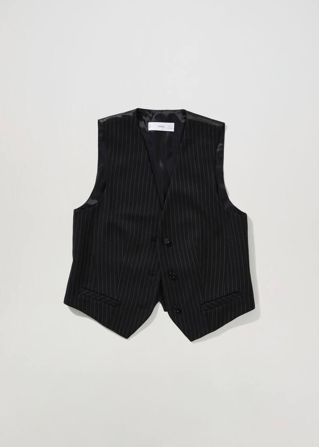 Pinstripe suit waistcoat | MANGO (US)