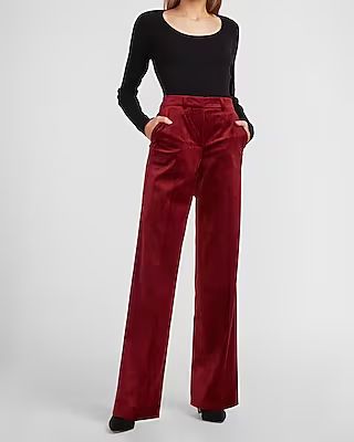 High Waisted Velvet Trouser Pant | Express