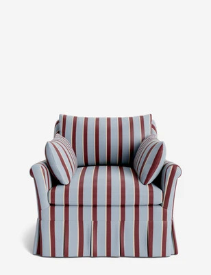 Portola Rolled Arm Luxe Depth Pleated Chair, Rose Vintage Velvet | Lulu and Georgia 