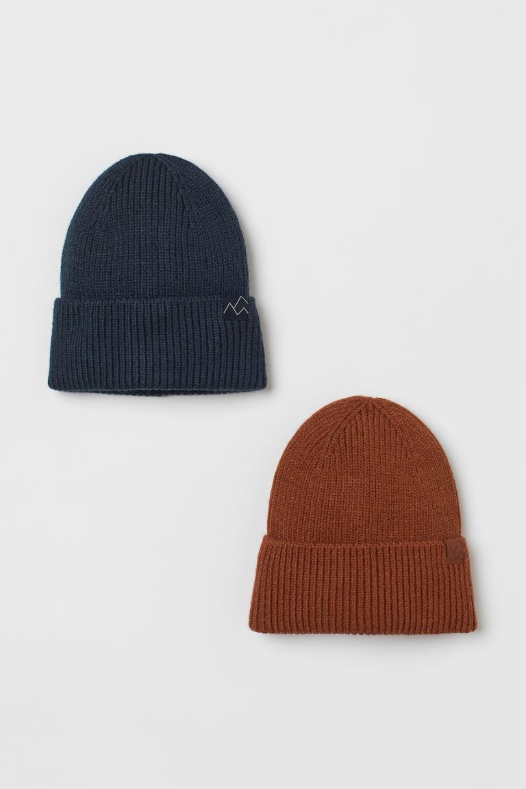 2-pack Rib-knit Hats | H&M (US)