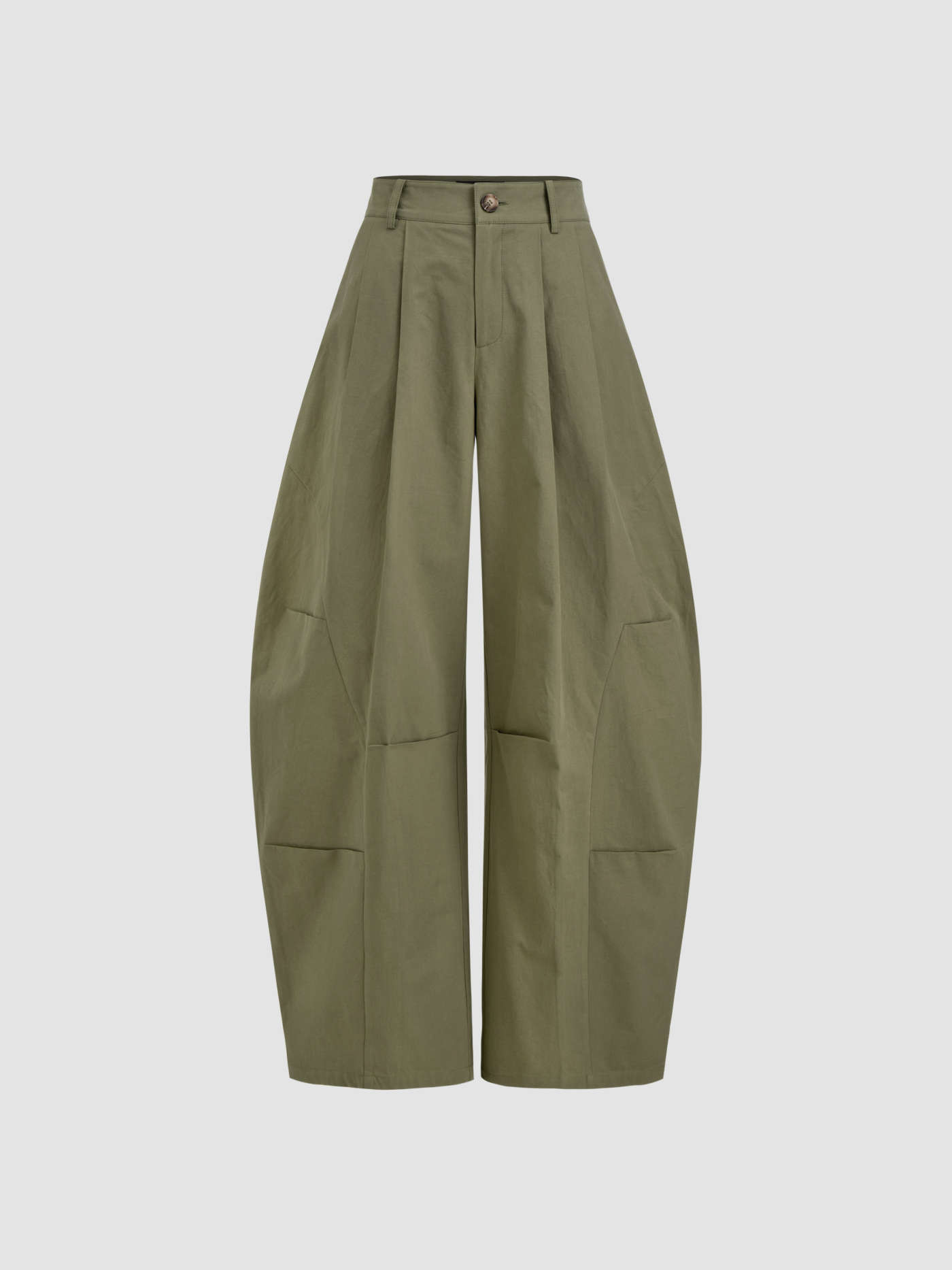 Cotton Mid Rise Barrel-leg Trousers | Cider