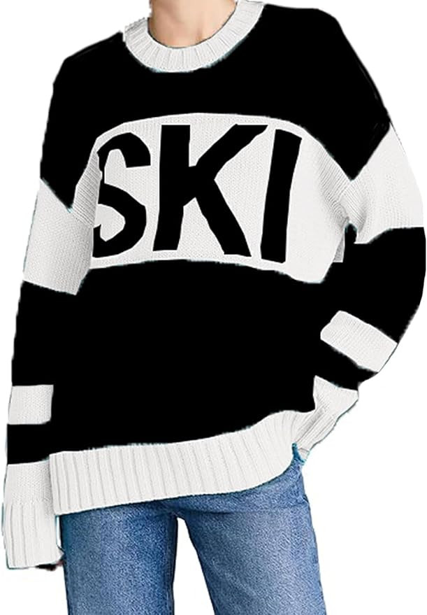 Women Sweaters Warm Ski Print Mockneck Tops Apres Ski Outfit Long Sleeve Christmas Sweater Shirt ... | Amazon (US)