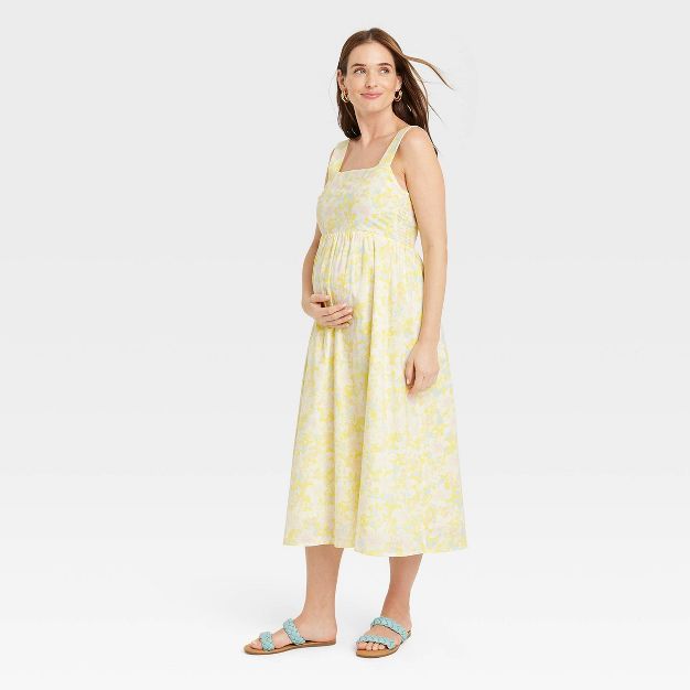 The Nines by HATCH™ Tank Maternity Dress Yellow Floral | Target