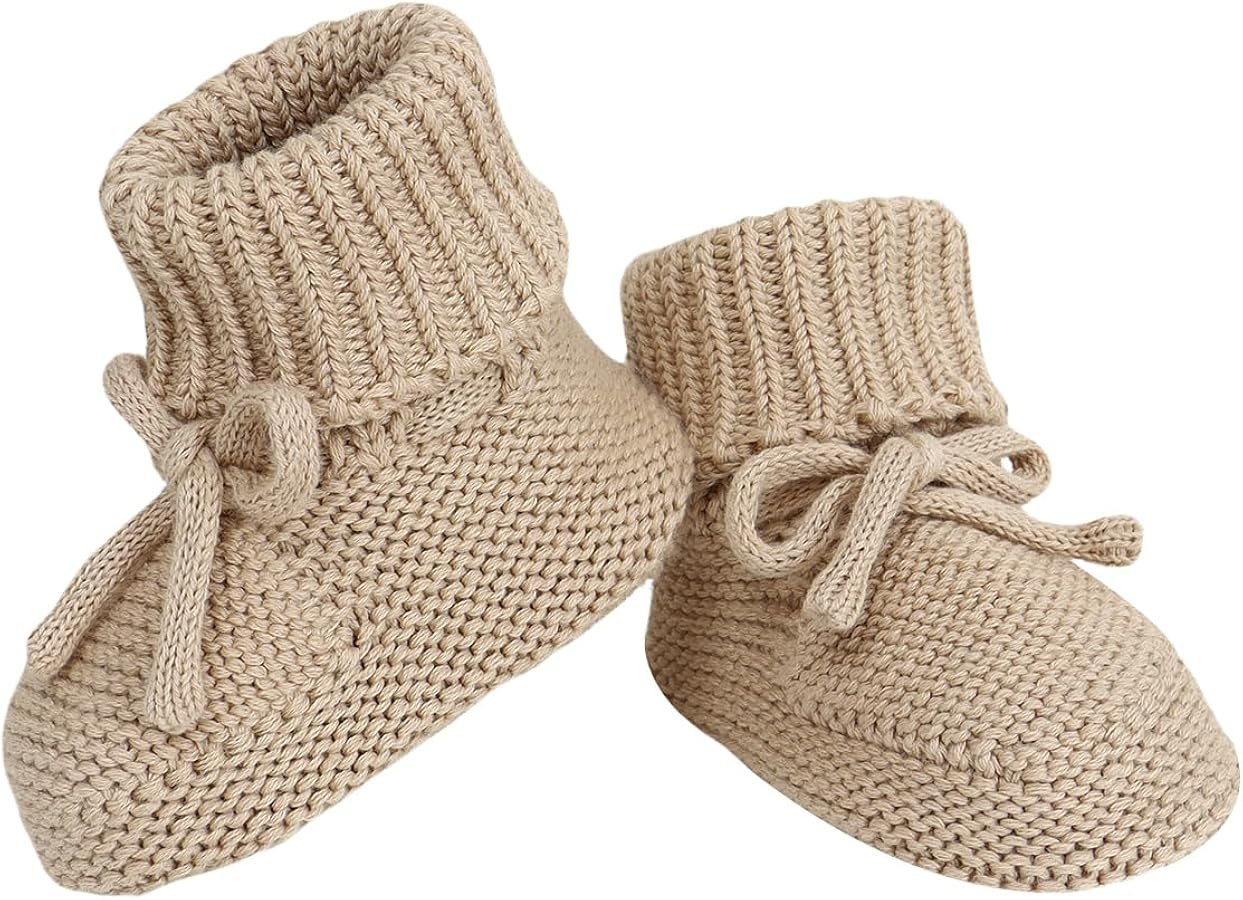 Hadetoto Baby Booties Newborn First Walkers Cozy Shoes Warm Knit Soft Booties for Toddler Infant ... | Amazon (US)