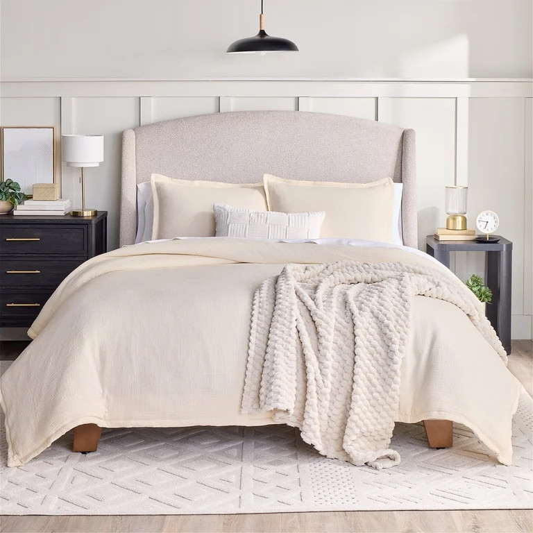 Better Homes & Gardens Full/Queen Comforter Set, All-Season, 3-Piece, Cream Gauze | Walmart (US)