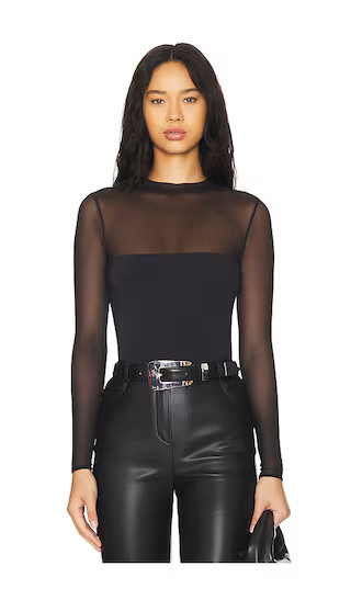 Brandi Mesh Bodysuit in Black | Revolve Clothing (Global)