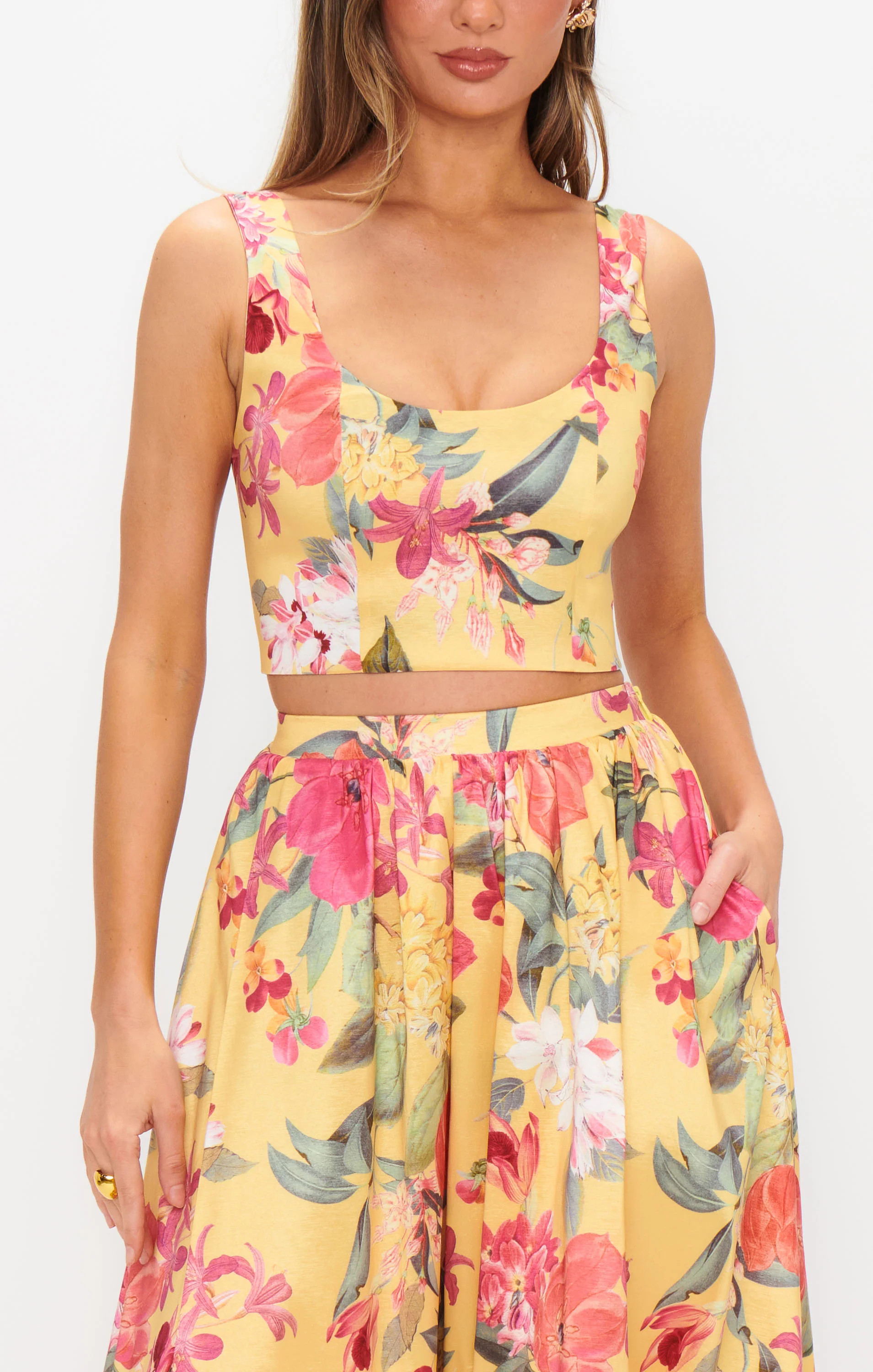 Vivianna Top, in Mimosa Floral Taffeta, Size: XS | Show Me Your Mumu | Show Me Your Mumu