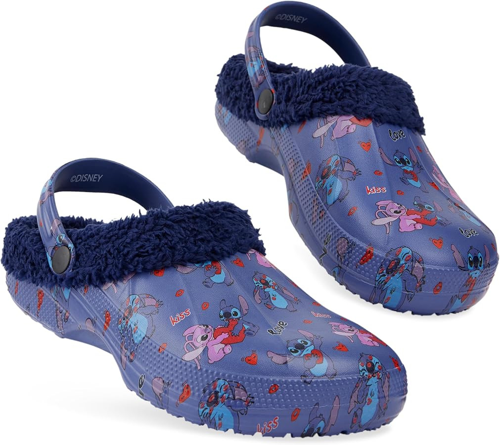 Disney Stitch Clogs for Women Winter Fleece Lining Warm Slip On Sandals Outdoor Garden Shoes with... | Amazon (US)