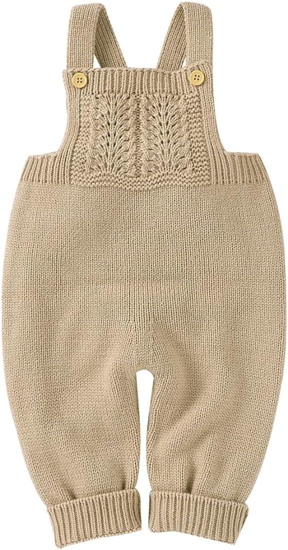IMEKIS Newborn Baby Knit Romper Overalls Christmas Snowflake Sweater Jumpsuit 1st Birthday Photo ... | Amazon (US)