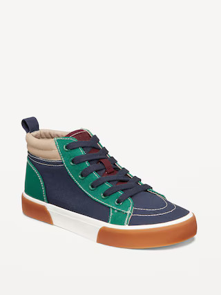 Mid-Top Canvas Lace-Up Sneakers for Boys | Old Navy | Old Navy (US)