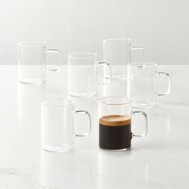 Cantina Clear Glass Espresso Cups 4oz Set of 6 | CB2