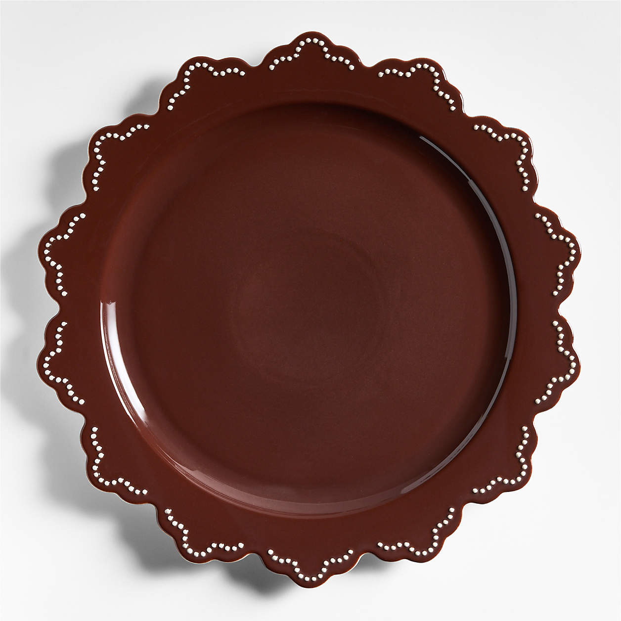 Claret Stoneware Round Platter/Charge Plate | Crate & Barrel | Crate & Barrel