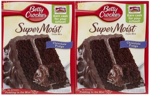 Betty Crocker Super Moist Chocolate Fudge Cake, 15.25 oz, 2 pk | Amazon (US)