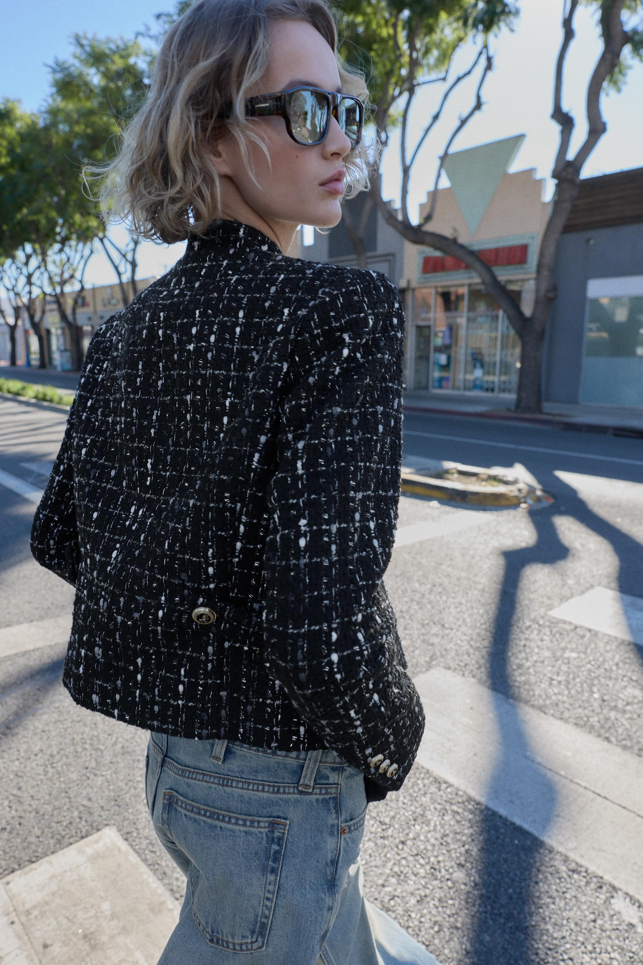 TEXTURED METALLIC THREAD BLAZER | Zara UK