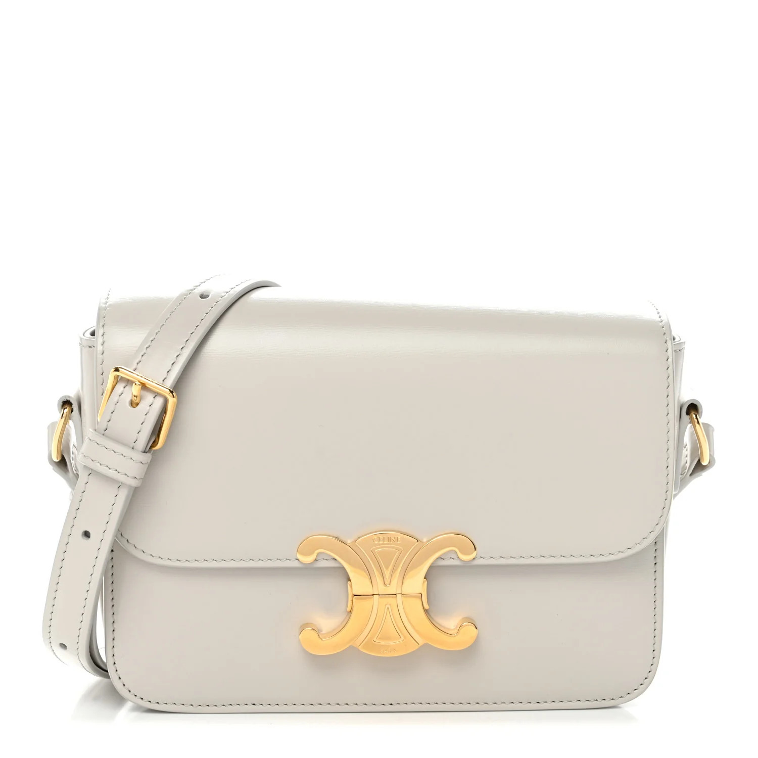 Celine Shiny Calfskin Teen Triomphe Chalk 1843130 | FASHIONPHILE (US)