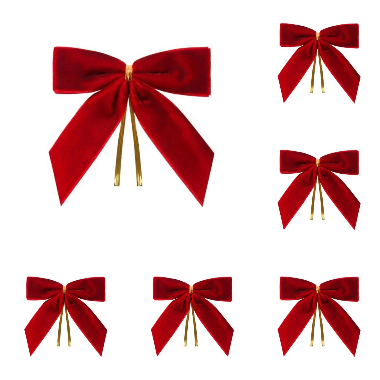 SeekLGT 24 Pack Red Velvet Christmas Bows 3.5x3.5 Inch Mini Twist Tie Bows with Wires for Wreath ... | Walmart (US)