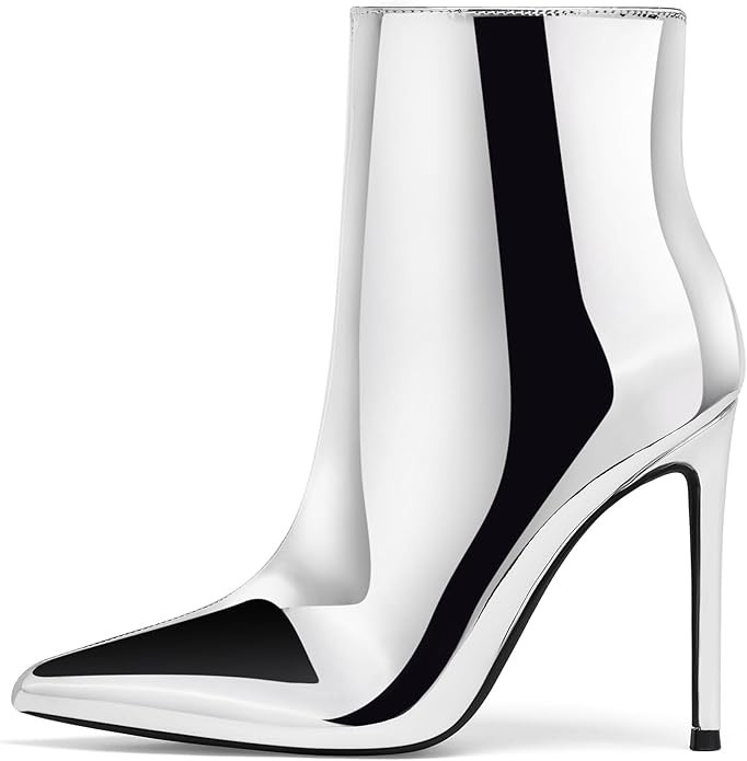 GENSHUO Ankle Boots For Women Pointed Toe 4 Inch High Heel Zipper Stiletto Heels Fall Booties | Amazon (US)