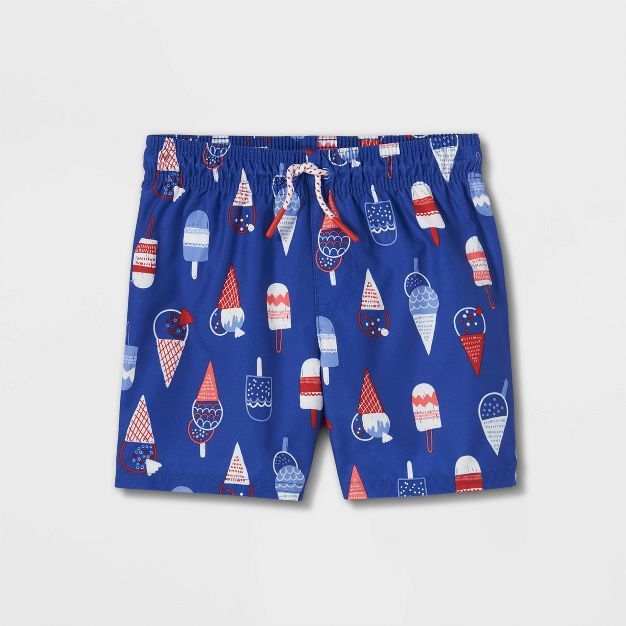 Toddler Boys' Ice Cream Cone Print Swim Trunks - Cat & Jack™ Blue | Target