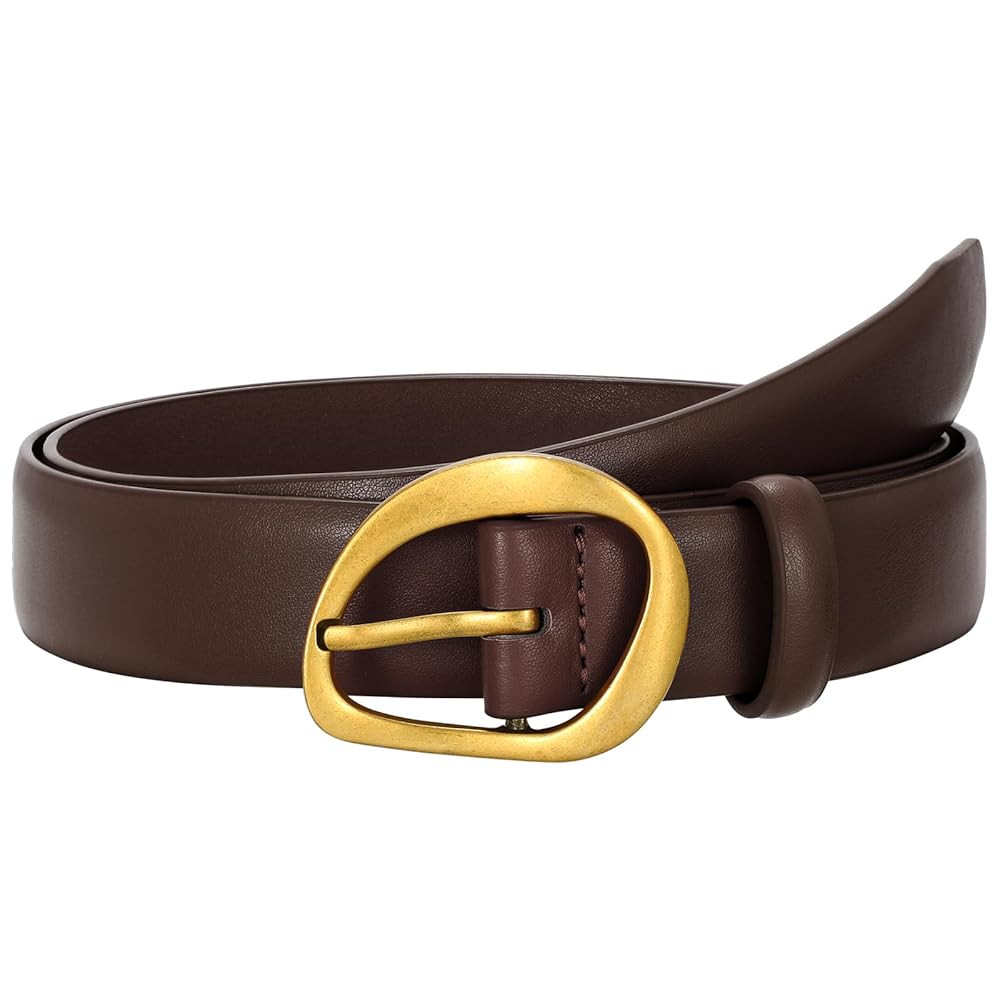 SUOSDEY Women Leather Belt for Jeans Pants, Fashion Dress Waist Belt with Gold Buckle | Amazon (CA)