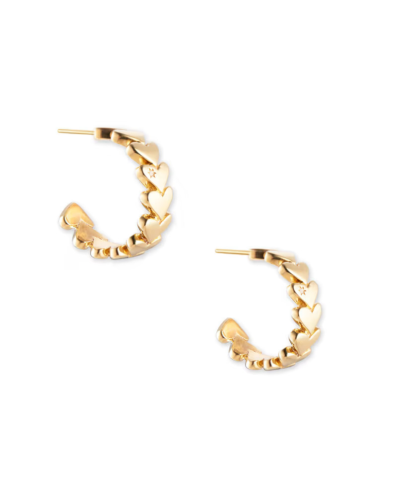Angie Open Heart Hoop Earrings in 18k Yellow Gold Vermeil | Kendra Scott