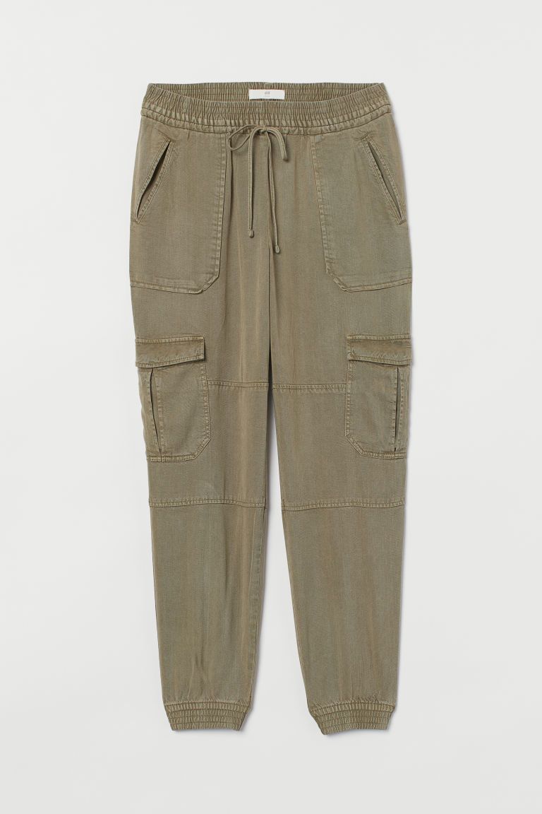 H & M - Lyocell Utility Joggers - Green | H&M (US)