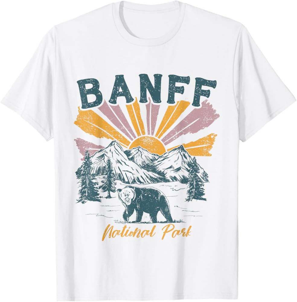 Banff Canadian National Park Retro Souvenir Banff T-Shirt | Amazon (US)