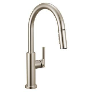 Nicoli Single Handle Pull Down Sprayer Kitchen Faucet with Slim Handle in Stainless | The Home Depot