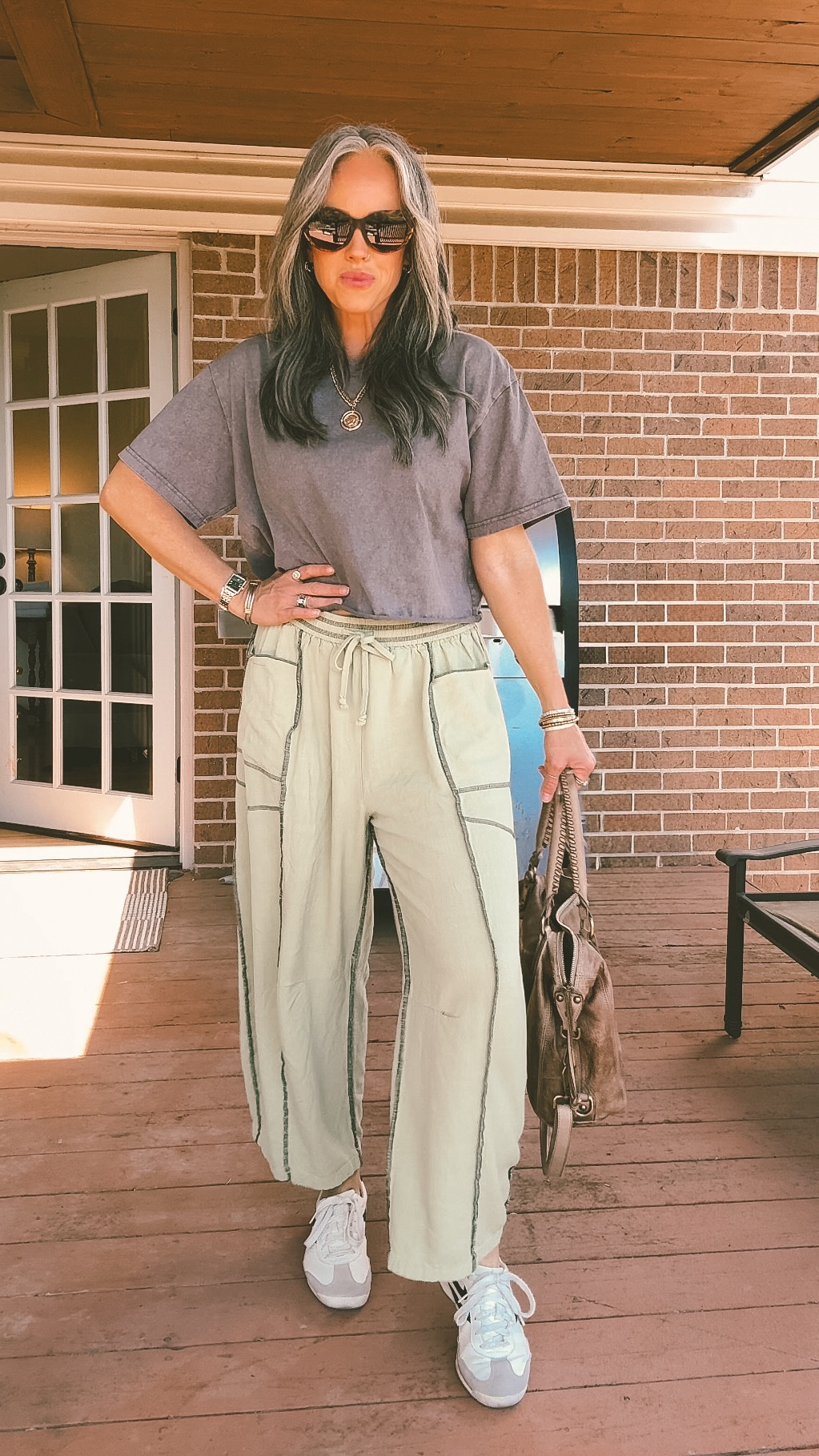 Medium in the top
Medium in the pants( could have done a small)
#freepeopleinspired #freepeoplelookalike #momstyle #casualootd #saturdayvibes 

#LTKmomlife #LTKootd #LTKOver40