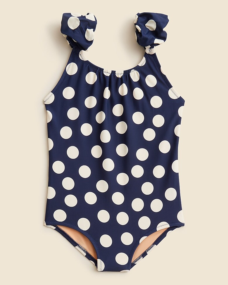 Girls' puff-sleeve one-piece swimsuit with UPF 50+ fabric | J. Crew US
