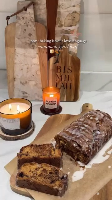 you have to make this delicious and easy cinnamon swirl loaf! my friends loved it 🤎, I've had this recipe saved for a while! 

Cinnamon Swirl Loaf 🍂🍞

1/2 cup (100g) granulated sugar
1 tbsp ground cinnamon
2 cups (250g) plain flour
1 teaspoon baking soda (bicarbonate of soda)
1/2 teaspoon salt
1 large egg at room temp
3/4 cup (150g) granulated sugar
1/3 cup (80ml) vegetable oil
1/3 cup (80g) sour cream (or plain/Greek yogurt) at room temp
2/3 cup (160ml) whole milk at room temp
1 and 1/2 tsp vanilla extract

1. Preheat oven to 180°C. Grease and line a loaf pan.
2. For the Cinnamon Swirl mix the granulated sugar (100g) and cinnamon together and set aside.
3. Whisk the flour, baking soda, and salt together in a large bowl.
4. In another bowl whisk the egg and granulated sugar (150g) together until combined. Whisk in the oil, sour cream, milk, and vanilla extract.
5. Pour the wet ingredients into the dry, then whisk to completely combine. Avoid over-mixing.
6. Pour half the batter into the loaf pan. Take 2tbsp of cinnamon sugar out and set aside. Sprinkle the rest evenly on top of the batter to form a thick layer.
7. Pour the remaining batter on top and then sprinkle over the
2tbsp of sugar you set aside.
8. Using a knife, make a large swirl down the loaf pan, Avoid over-swirling.
9. Bake for 50-65 minutes, covering loosely with foil about halfway through to prevent the top from over-browning.
10. Let the loaf cool in the pan for 1 hour. Remove and leave to cool completely on a wire rack.
11. Drizzle with vanilla icing (icing sugar, milk and vanilla essence)

Recipe from @sallysbakeblog 🤎

#winterbakes #cinnamoncake #loafcake #easyrecipe