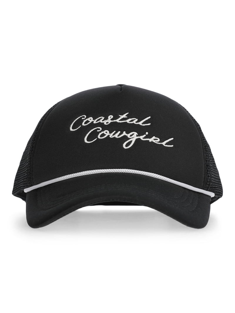 No Boundaries Embroidered Graphic Trucker Hat, Women's, Black | Walmart (US)