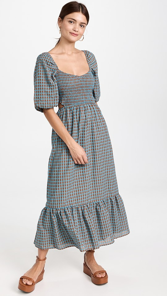 Cutout Smocked Midi Dress | Shopbop