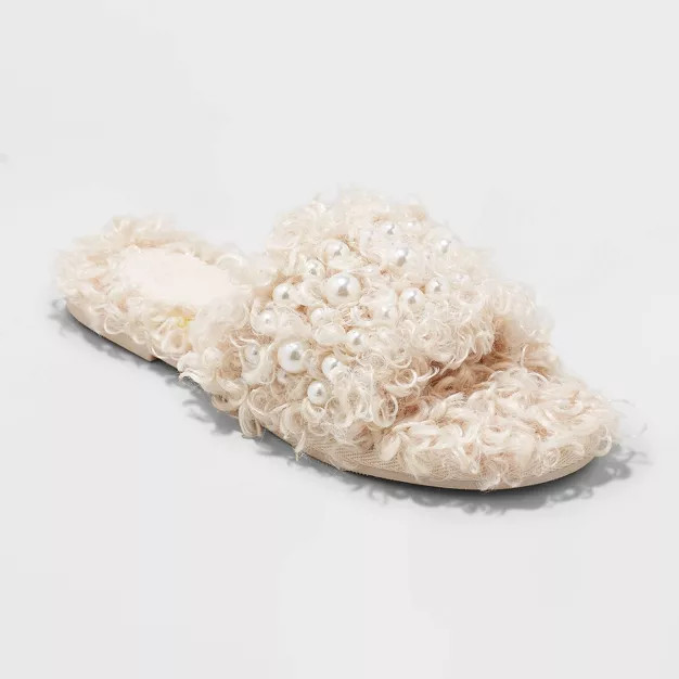 Women's Adrienne Slip-On Embellished Slide Slippers - A New Day™ | Target