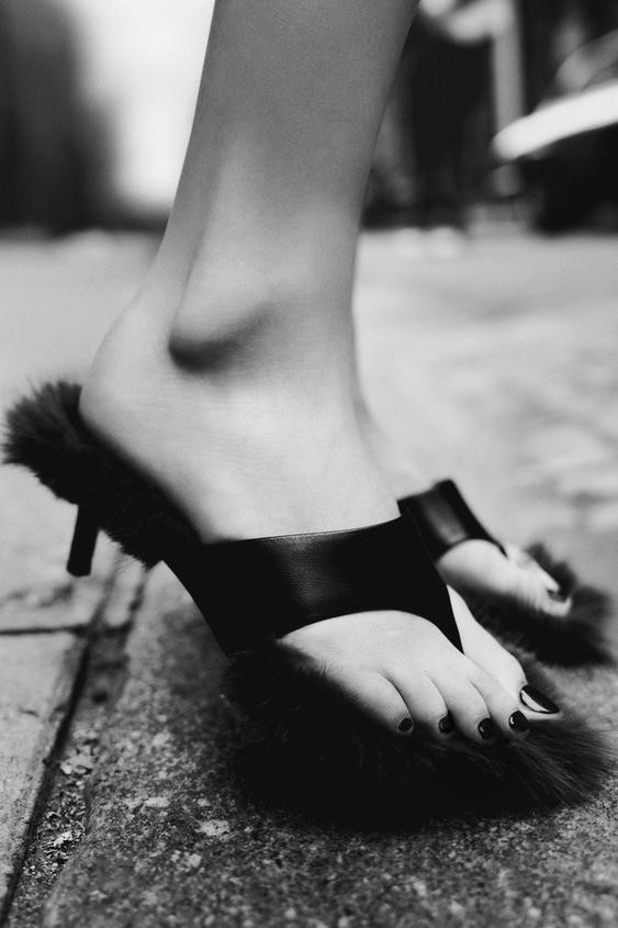 FAUX FUR LEATHER HEELED SANDALS LIMITED EDITION | Zara US