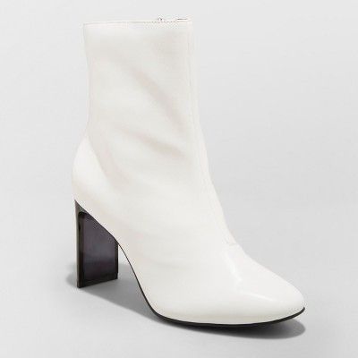 Women's Chelsea Heeled Fashion Boots - A New Day™ White 7.5 | Target