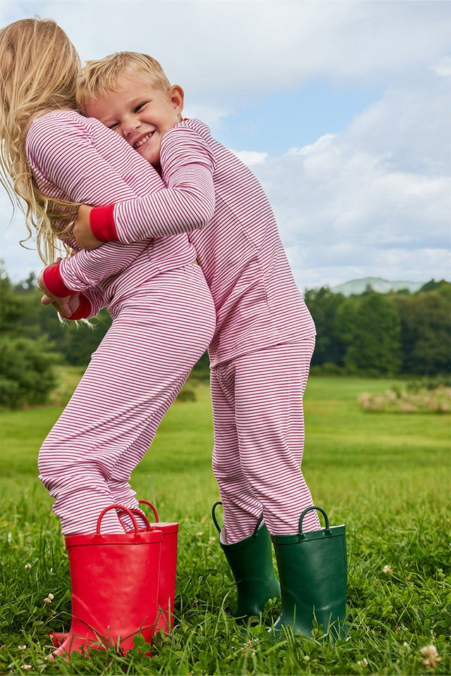 Kids Long-Long Set in Classic Red | LAKE Pajamas