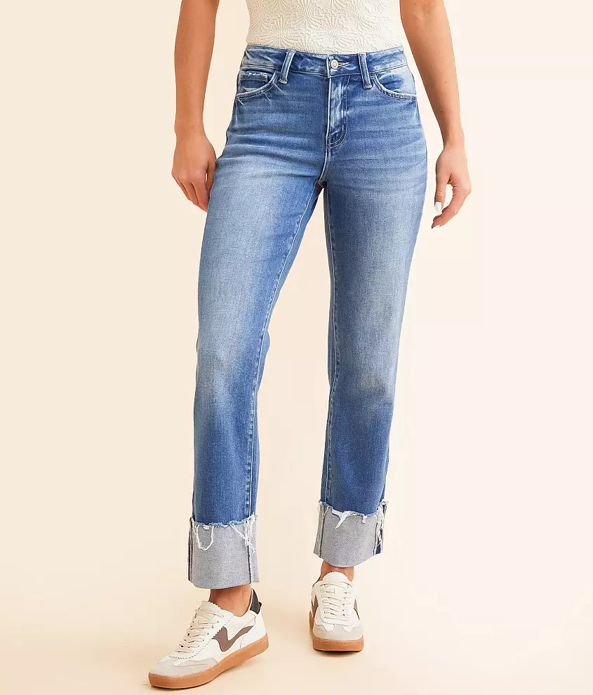 Mid-Rise Cropped Straight Stretch Jean | Buckle