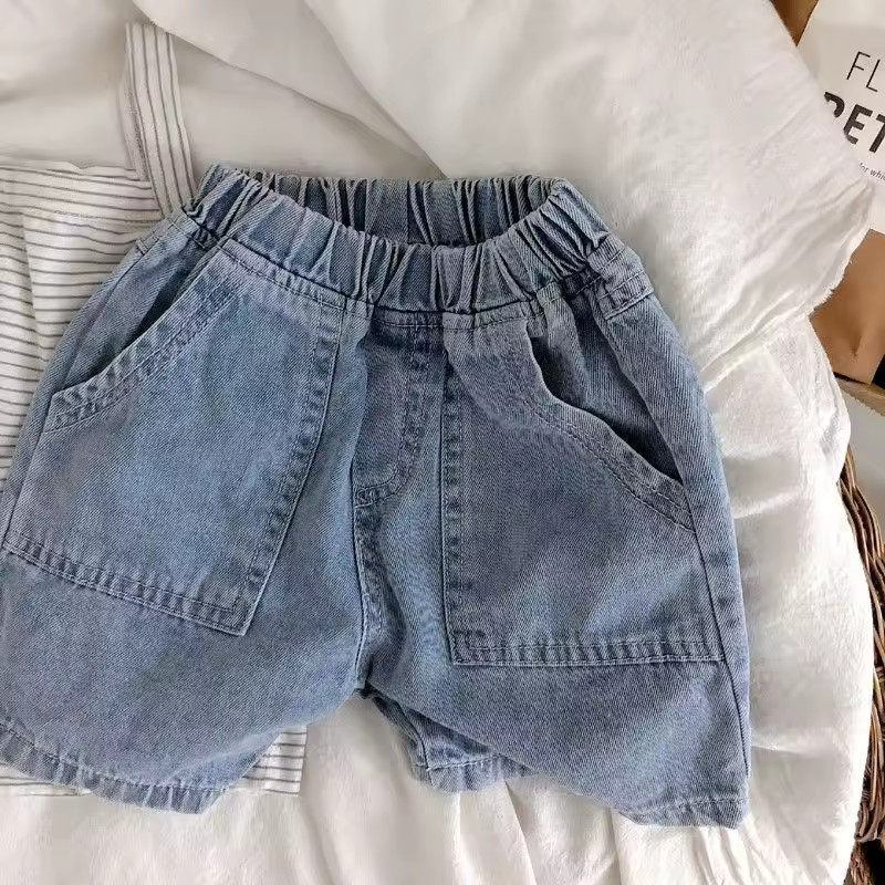 Summer Kids Boy Denim Shorts Loose New Elastic Waist Children Boys Short Jeans Big Pockets Casual... | AliExpress (US)